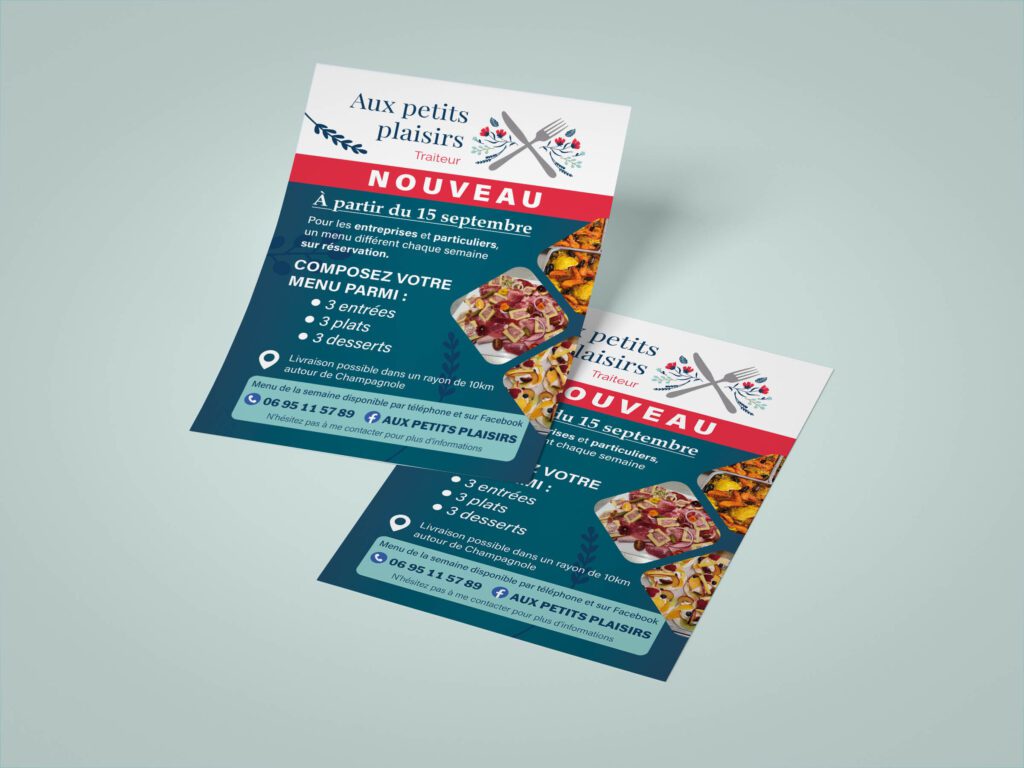 Flyer professionnel pour entreprise traiteur dans le Jura